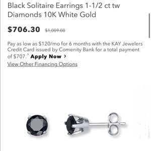 Black Solitaire Earrings Kay jewelers